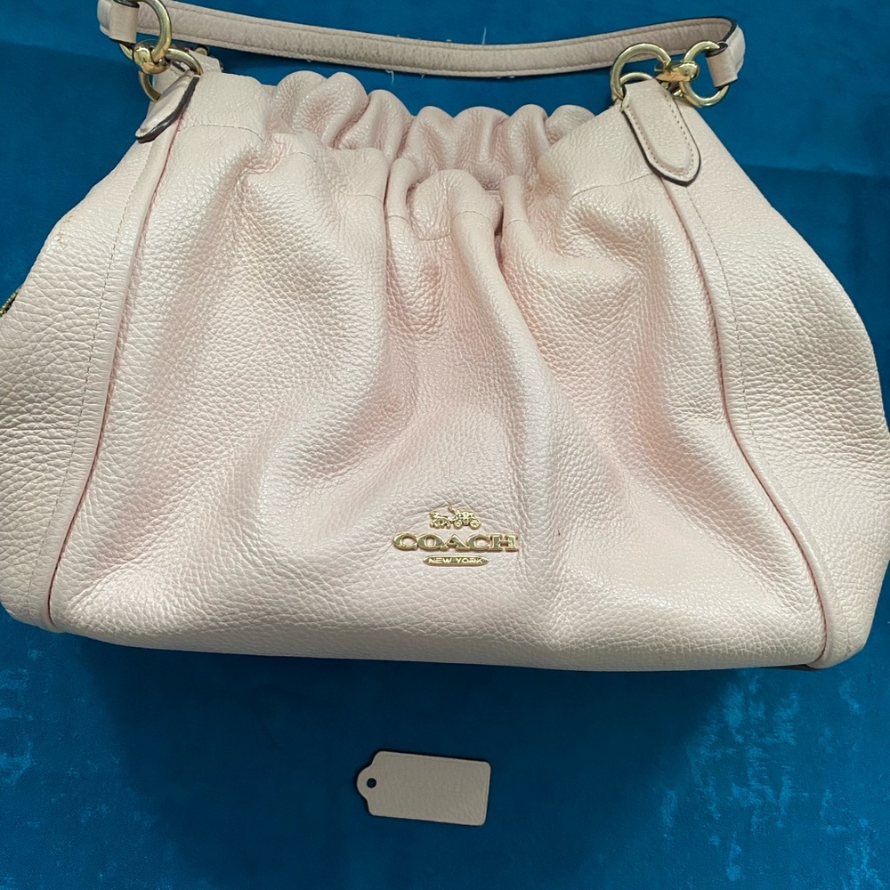 Authentic Coach Light Pink Leather Shoulder Bag